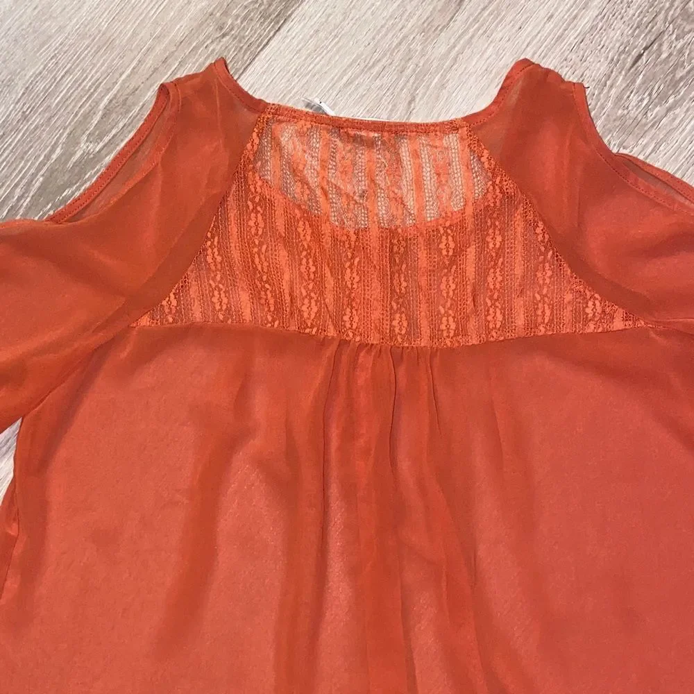 Blu Pepper Peek-a-Boo Sheer Button-Down Top - Picture 7 of 7
